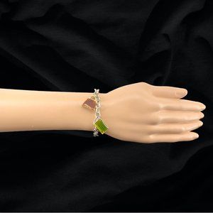 CHARM BRACELET -- "Born to Shop," Gold-Toned, Shopping Related Charms